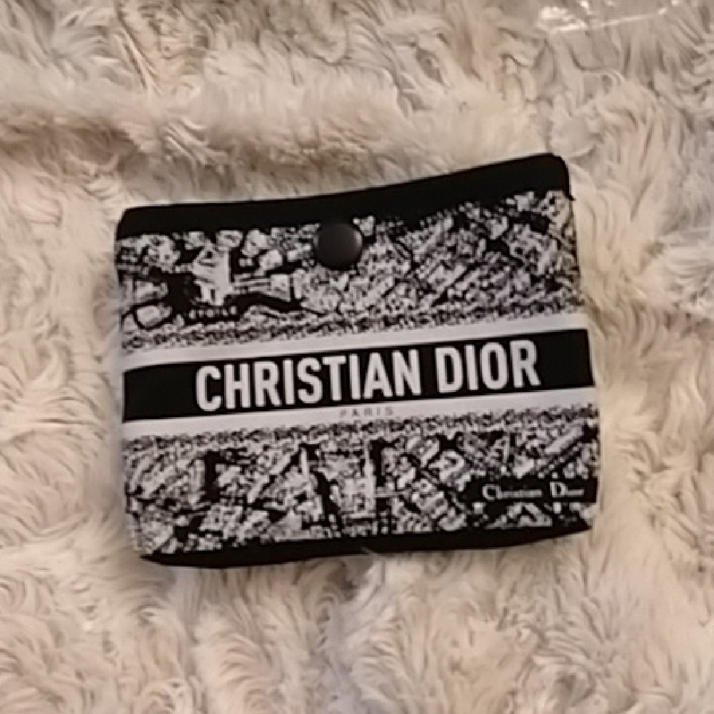 Christian Dior LE Black and White Pouch with Snap Closure Addition